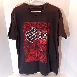Rocawear "RW 99" Logo Tshirt Black With Red Graphics 100% Cotton Men Size Large